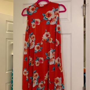 Mock neck swing dress